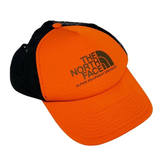 The North Face Other - THE NORTH FACE Orange Black Mesh Trucker Hat Adjustable Snap Back